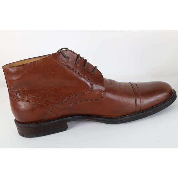 Johnston & Murphy Mens 10 Sheepskin Leather Toe Cap Chukkas Chukka Boots Brown main image 5